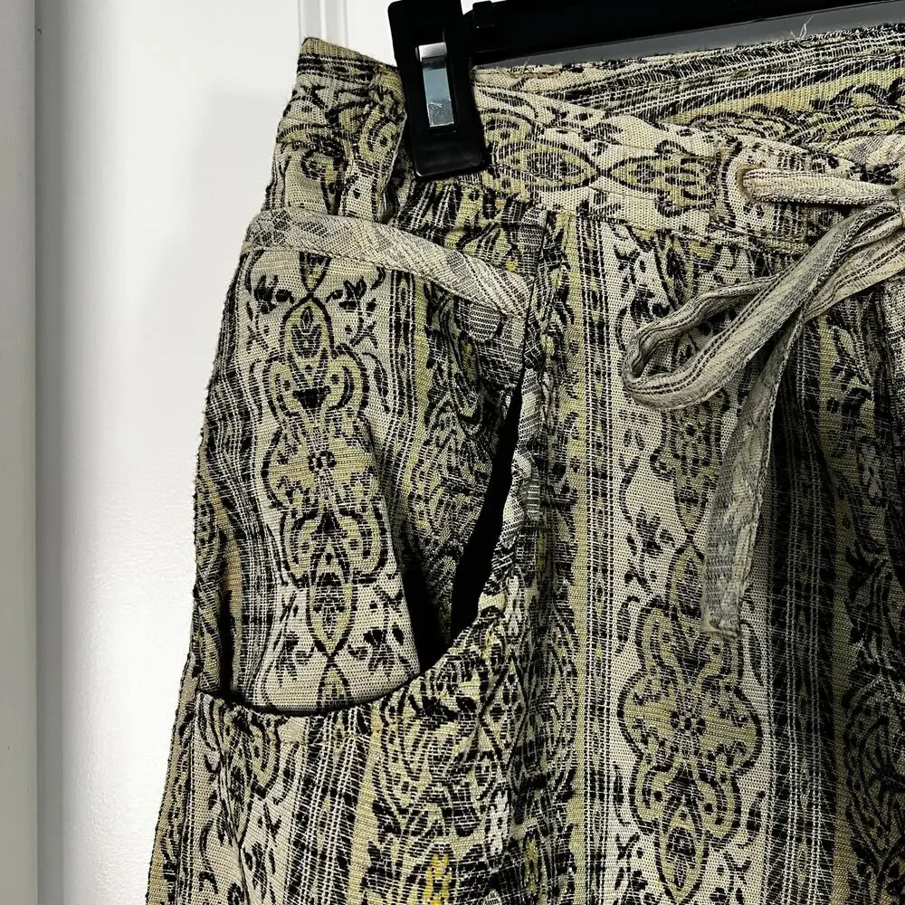 Free People Dahlia Wide-Leg Pants | Lemongrass Combo | Size 8